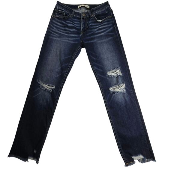 BKE Stella Mid Rise Slim Fit Ankle Straight Denim Blue Jeans Women's Size 28